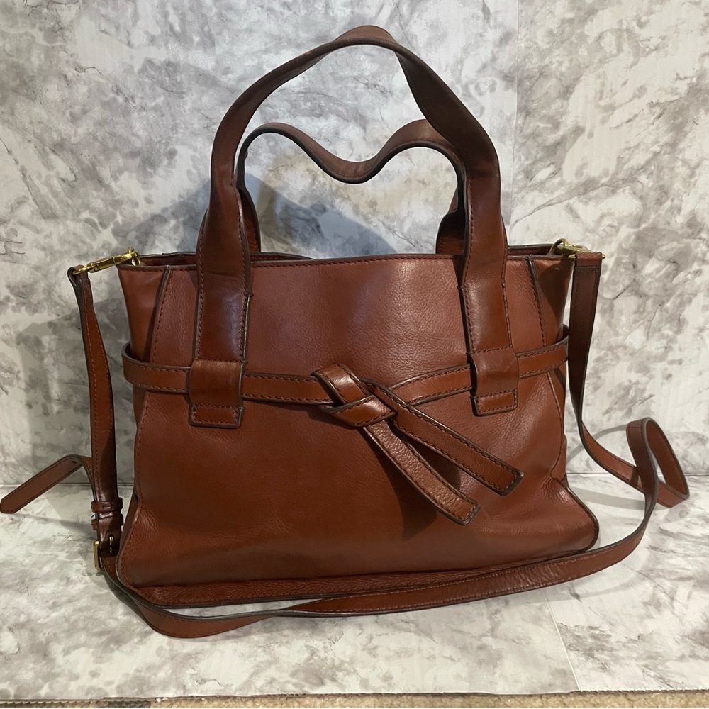 Fossil Willow satchel Elegant Brown Leather Handbag